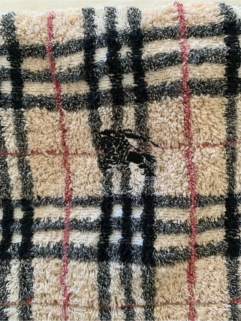BURBERRY London Nova Check Face Towel Japan 100% Cotton 13” x 27.5” EUC Unused